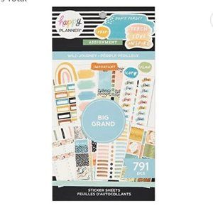 3/$20 NEW Happy Planner Wild Journey Sticker Book 791 Pieces